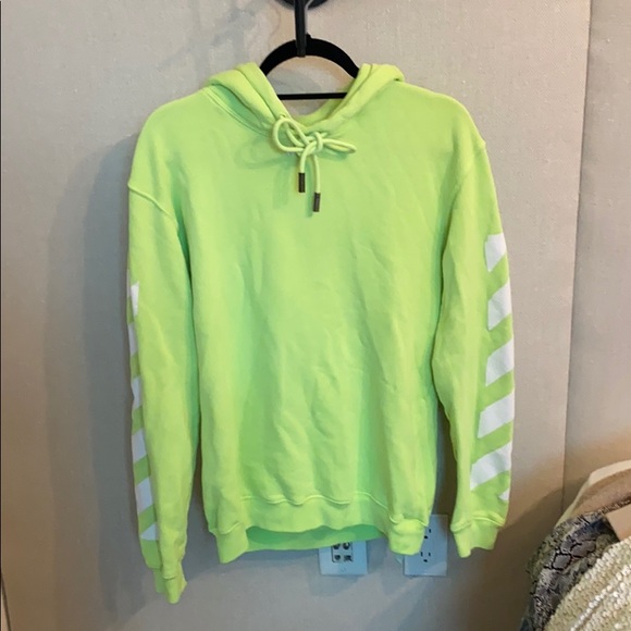 off white neon hoodie